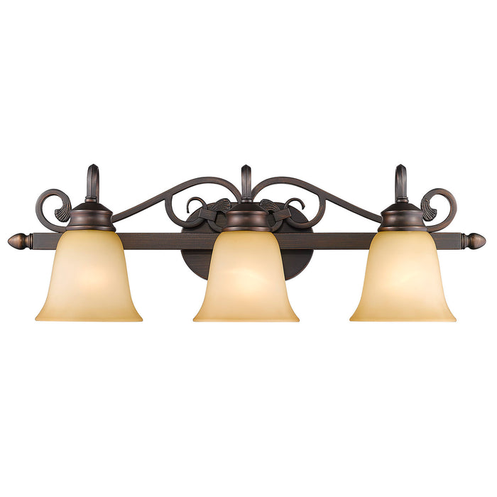 Golden 4074-3 RBZ Three Light Bath Vanity, Rubbed Bronze