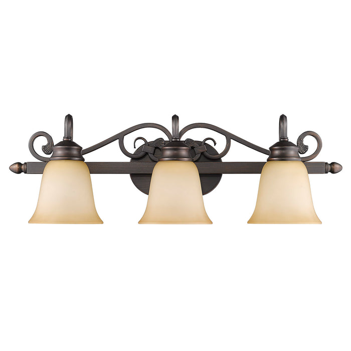 Golden 4074-3 RBZ Three Light Bath Vanity, Rubbed Bronze