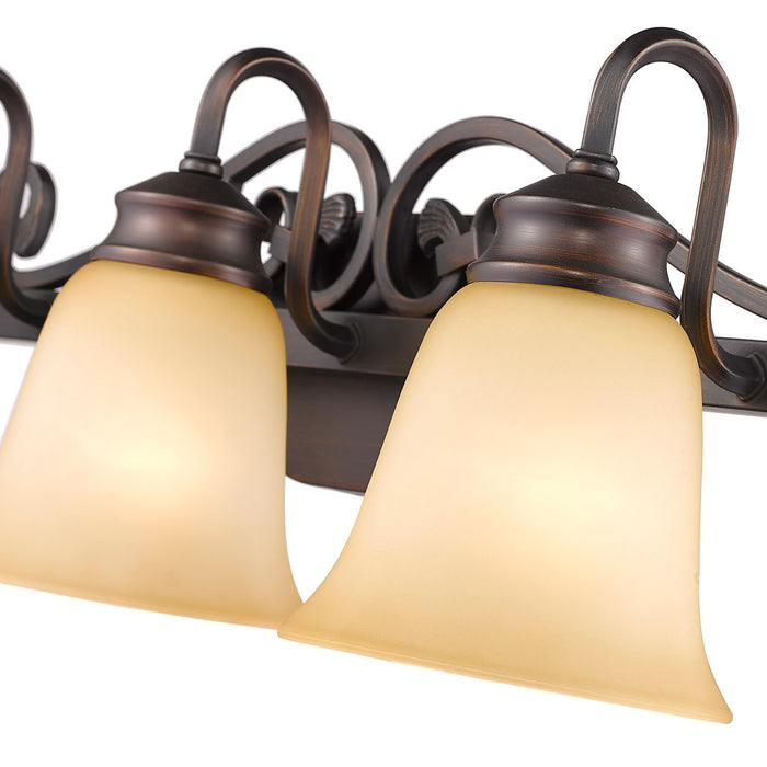 Golden 4074-3 RBZ Three Light Bath Vanity, Rubbed Bronze