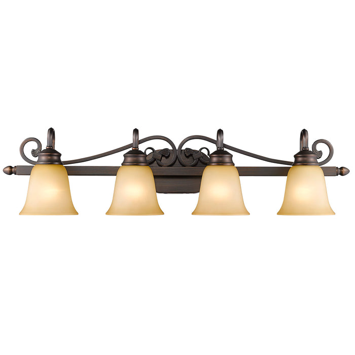 Golden 4074-4 RBZ Four Light Bath Vanity, Rubbed Bronze