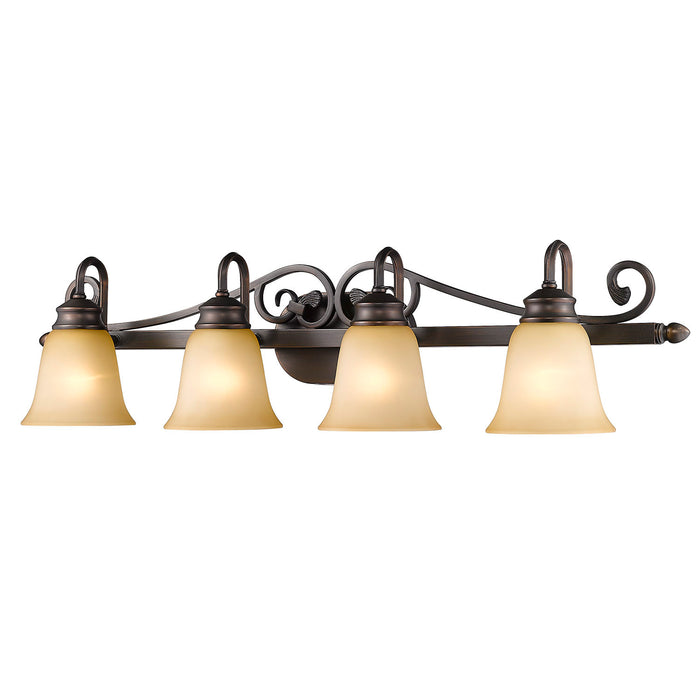 Golden 4074-4 RBZ Four Light Bath Vanity, Rubbed Bronze