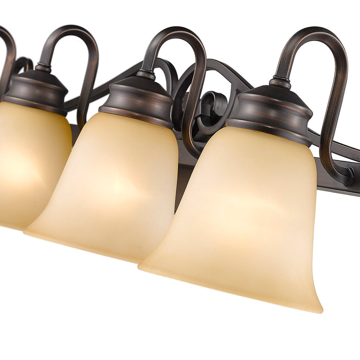 Golden 4074-4 RBZ Four Light Bath Vanity, Rubbed Bronze