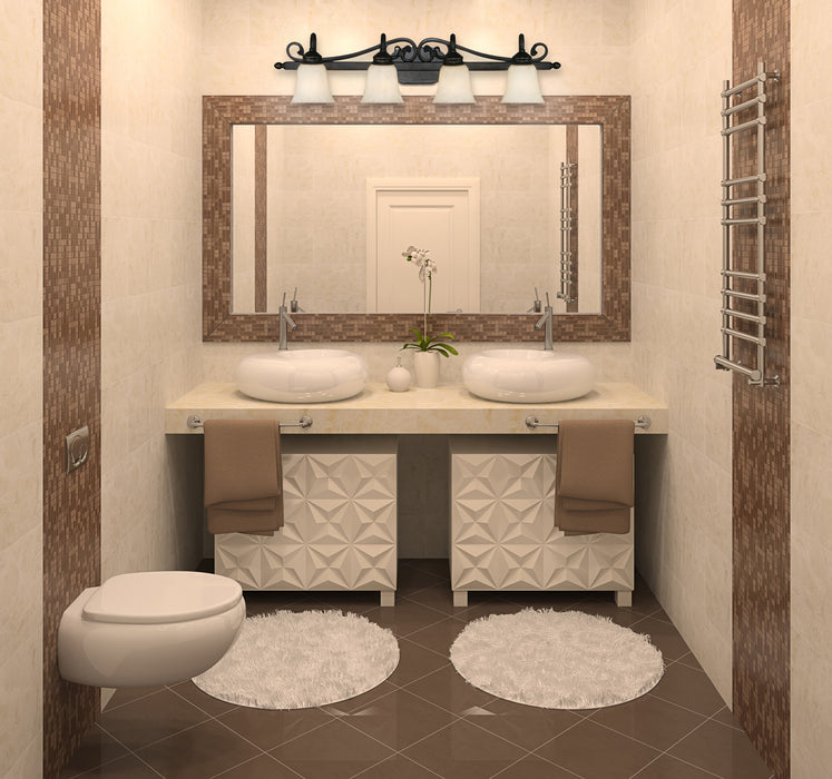 Golden 4074-4 RBZ Four Light Bath Vanity, Rubbed Bronze