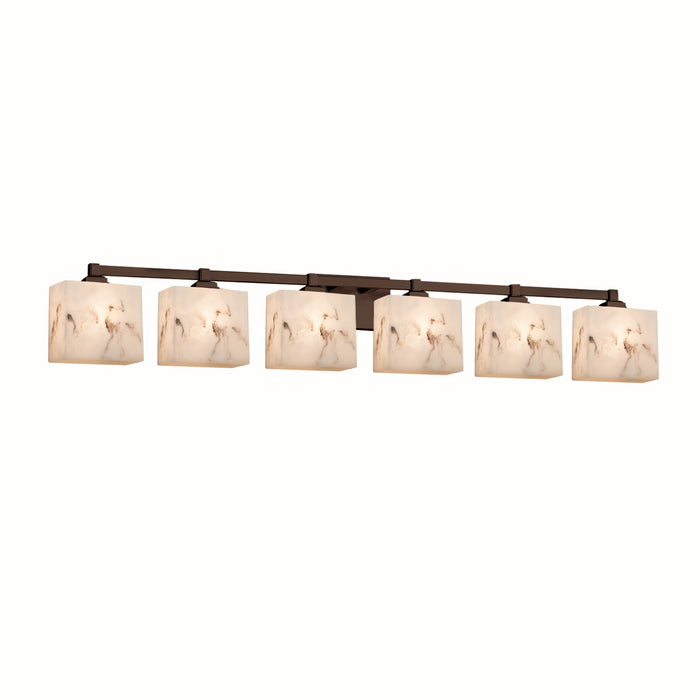 Justice Designs FAL-8436-55-DBRZ Six Light Bath Bar, Dark Bronze