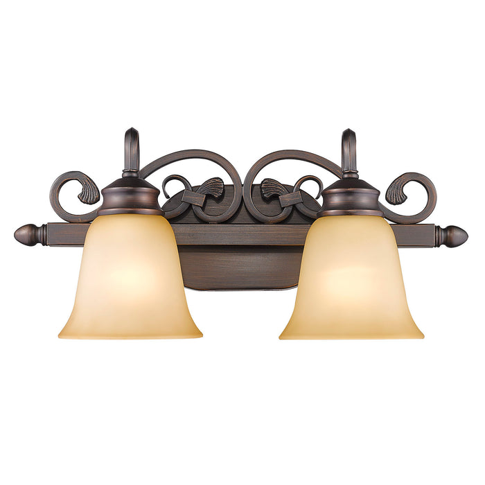 Golden 4074-2 RBZ Two Light Bath Vanity, Rubbed Bronze