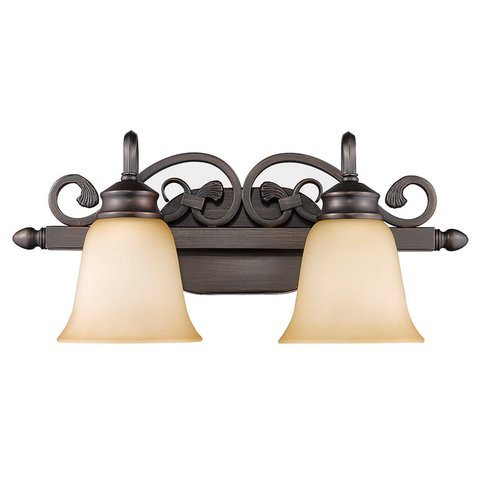 Golden 4074-2 RBZ Two Light Bath Vanity, Rubbed Bronze