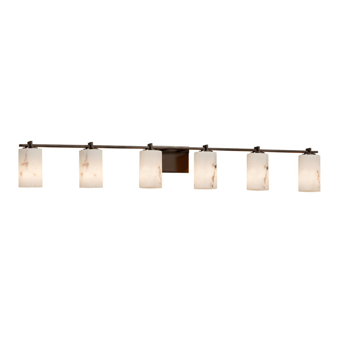 Justice Designs FAL-8446-10-DBRZ Six Light Bath Bar, Dark Bronze