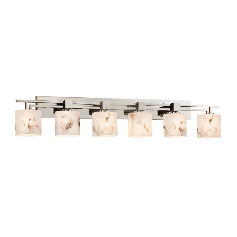 Justice Designs FAL-8706-30-NCKL Six Light Bath Bar, Brushed Nickel