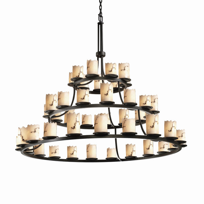 Justice Designs FAL-8714-12-DBRZ-LED45-31500 LED Chandelier, Dark Bronze