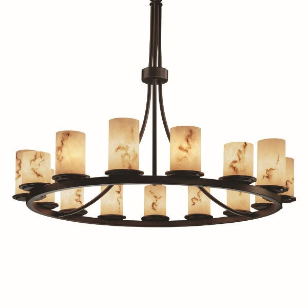 Justice Designs FAL-8715-10-DBRZ-LED15-10500 LED Chandelier, Dark Bronze
