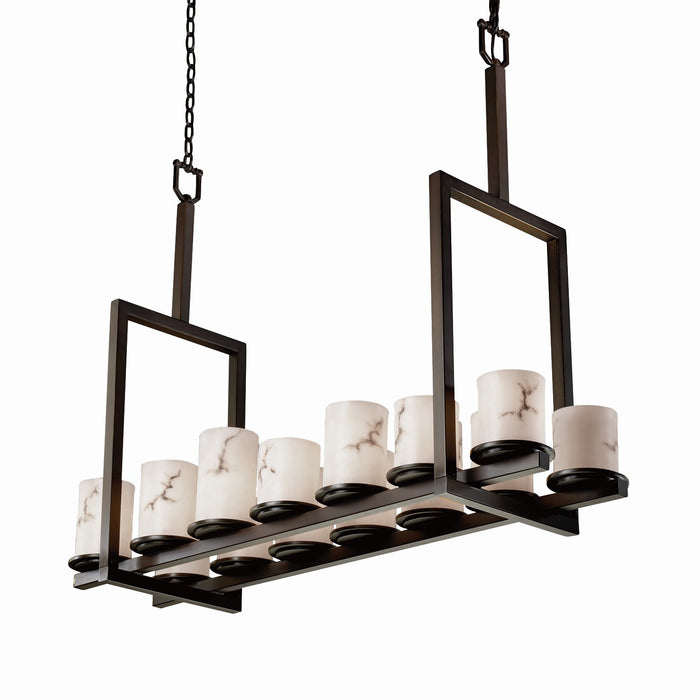 Justice Designs FAL-8764-10-DBRZ-LED14-9800 LED Chandelier, Dark Bronze