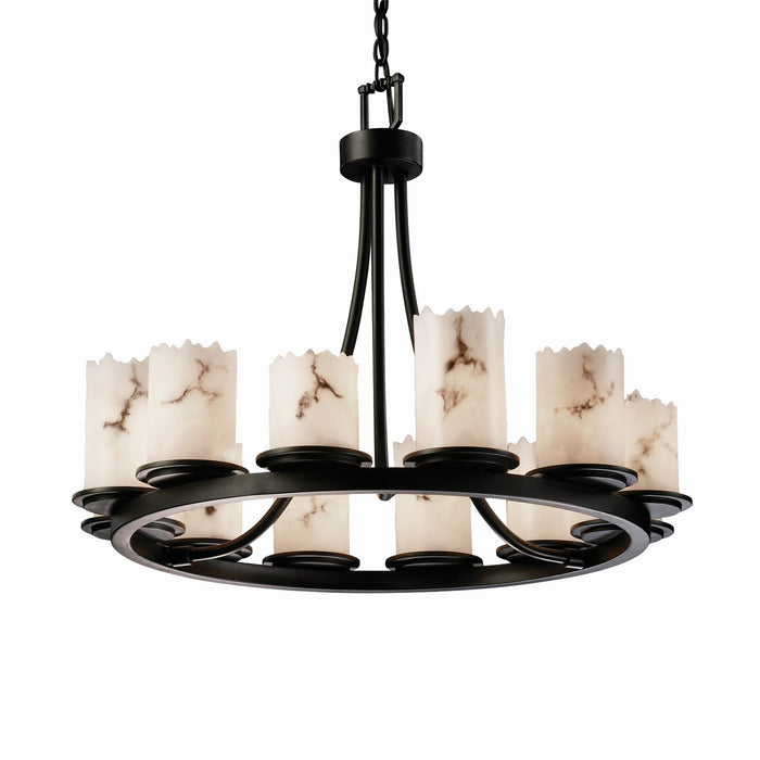 Justice Designs FAL-8768-12-MBLK-LED12-8400 LED Chandelier, Matte Black