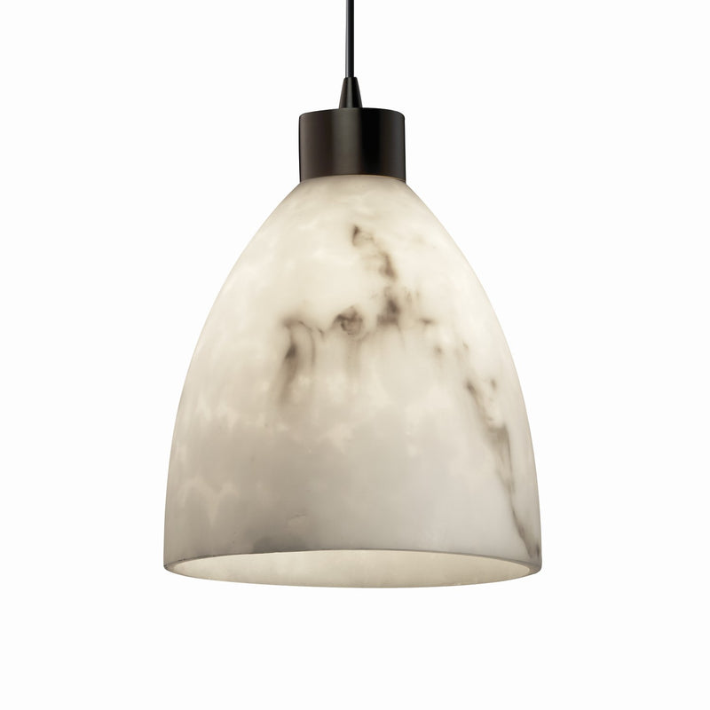 Justice Designs FAL-8814-18-DBRZ-BKCD-LED1-700 LED Pendant, Dark Bronze
