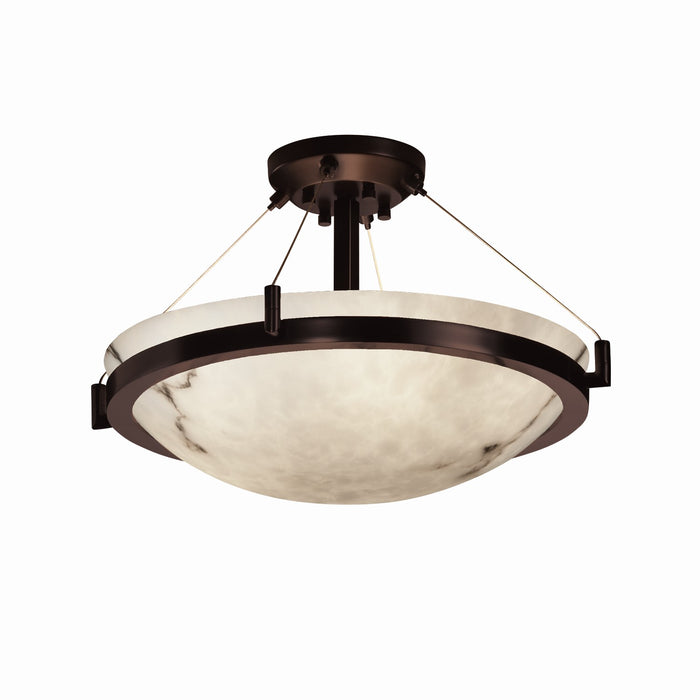 Justice Designs FAL-9681-35-DBRZ Three Light Semi-Flush Mount, Dark Bronze