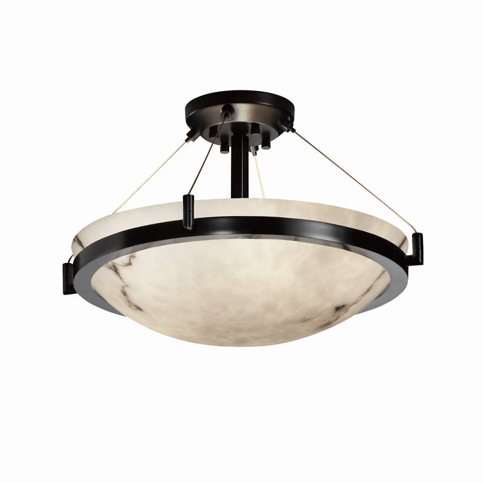 Justice Designs FAL-9681-35-MBLK Three Light Semi-Flush Mount, Matte Black
