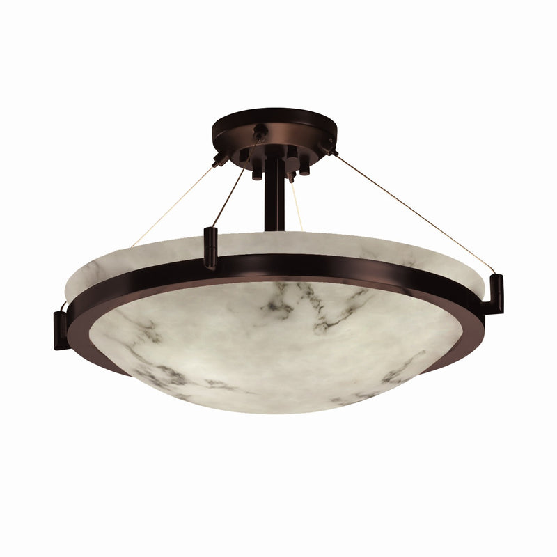 Justice Designs FAL-9684-35-DBRZ-LED6-6000 LED Semi-Flush Mount, Dark Bronze