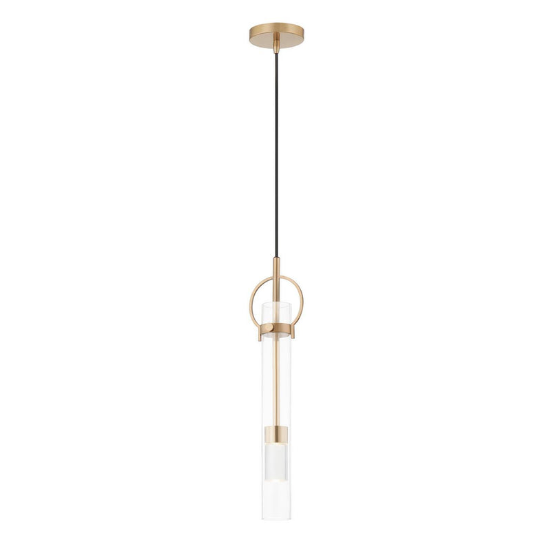 Justice Designs FSN-4121-CLER-BRSS LED Pendant, Brushed Brass