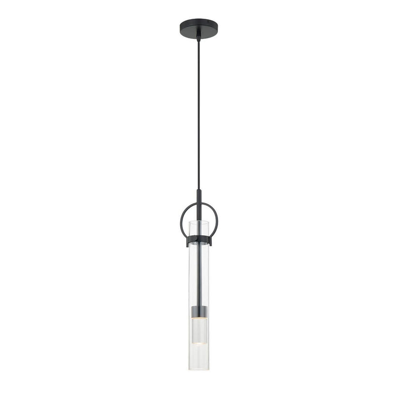 Justice Designs FSN-4121-CLER-MBLK LED Pendant, Matte Black
