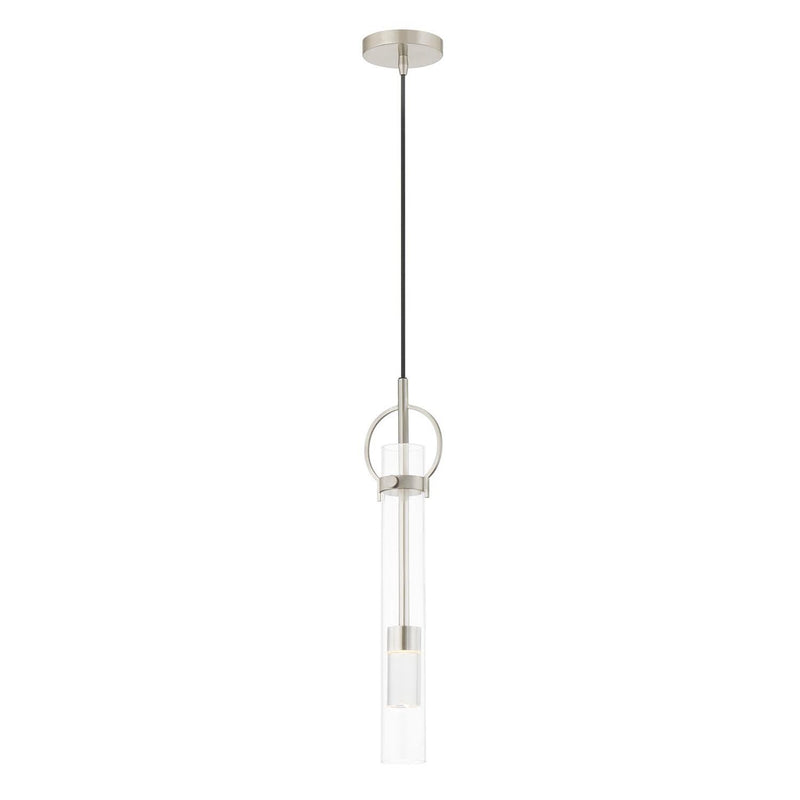 Justice Designs FSN-4121-CLER-NCKL LED Pendant, Brushed Nickel