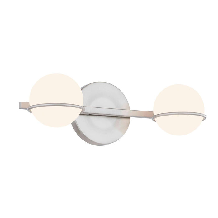 Justice Designs FSN-4162-OPAL-NCKL Two Light Bath Bar, Brushed Nickel