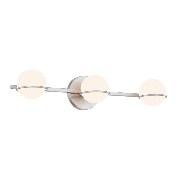 Justice Designs FSN-4163-OPAL-NCKL Three Light Bath Bar, Brushed Nickel