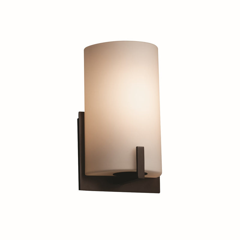 Justice Designs FSN-5531-OPAL-DBRZ One Light Wall Sconce, Dark Bronze