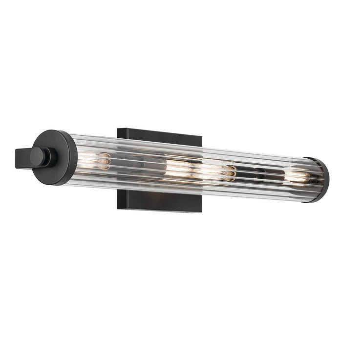 Kichler 45649BK Four Light Linear Bath, Black