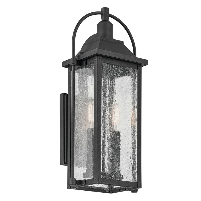 Kichler 49714BKT Two Light Outdoor Wall Mount, Textured Black