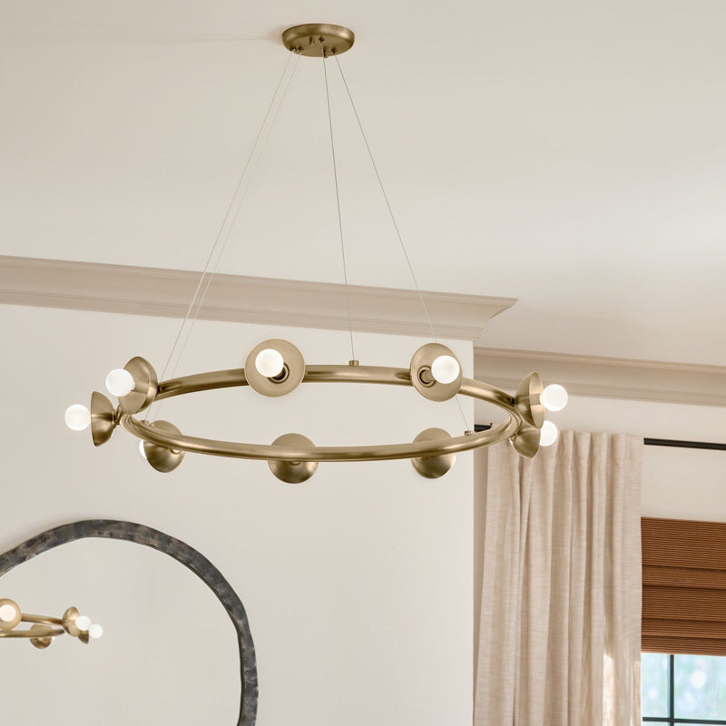 Kichler 52642CPZ Nine Light Chandelier, Champagne Bronze (Display - Final Sale)
