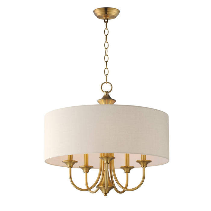 Maxim 10015OMNAB Five Light Pendant, Natural Aged Brass