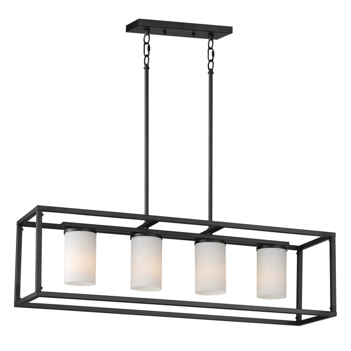 Maxim 10288SWBK Four Light Linear Pendant, Black