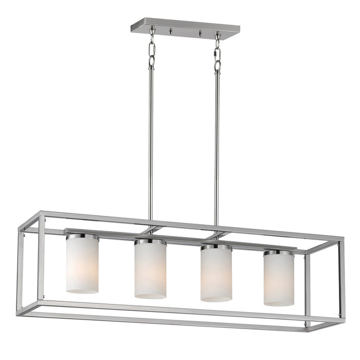Maxim 10288SWSN Four Light Linear Pendant, Satin Nickel