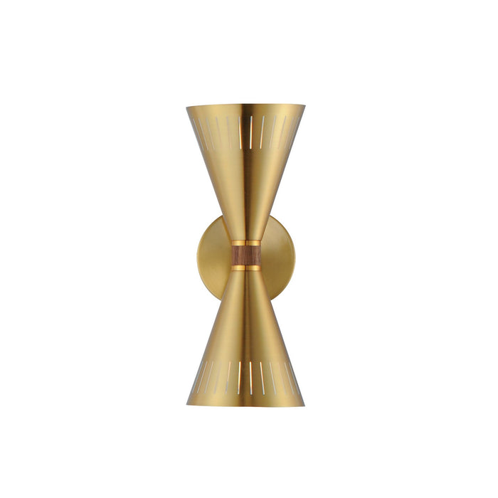 Maxim 11432NAB Two Light Wall Sconce, Natural Aged Brass