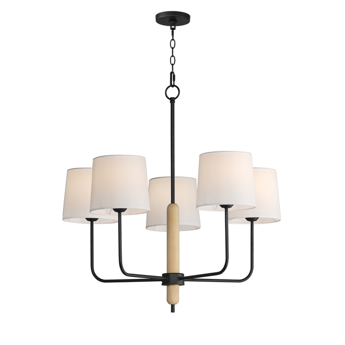 Maxim 11865OFNWD Five Light Chandelier, Natural Wood