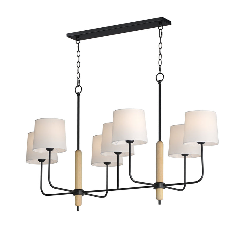 Maxim 11867OFNWD Seven Light Linear Chandelier, Natural Wood