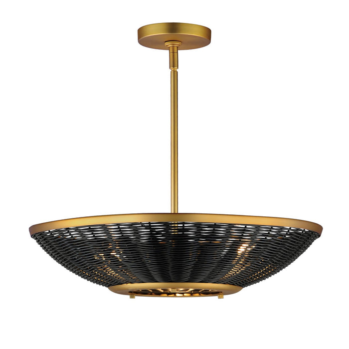 Maxim 14462BRNAB Three Light Pendant, Natural Aged Brass