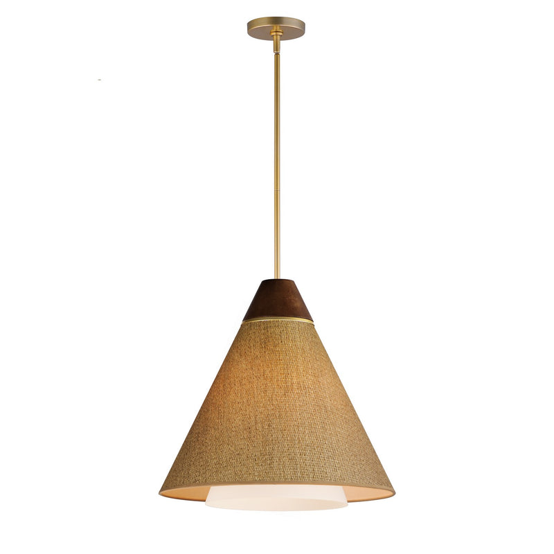 Maxim 14483GCNAB One Light Pendant, Natural Aged Brass