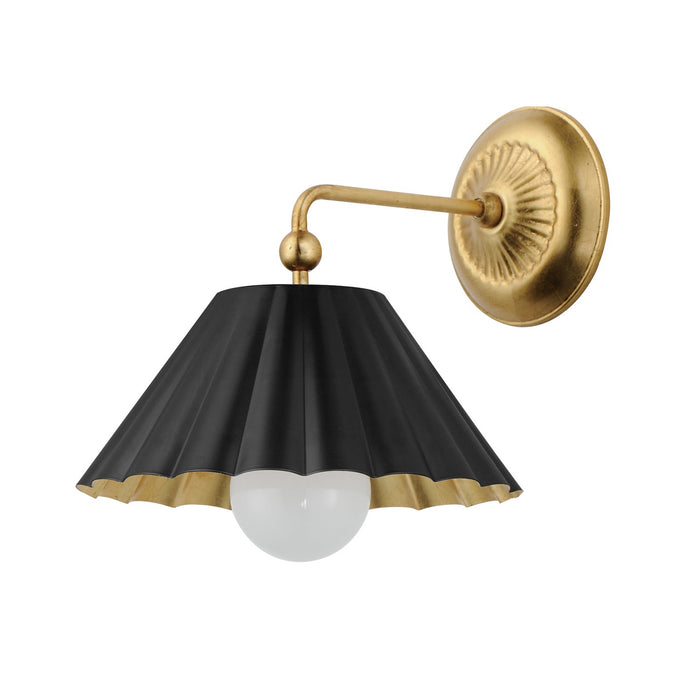 Maxim 18051BKGL One Light Wall Sconce, Black / Gold Leaf