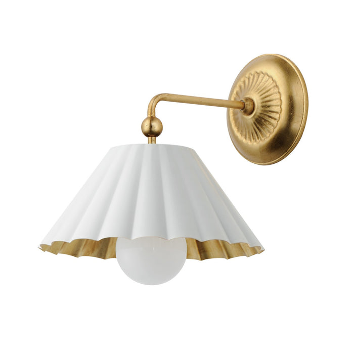 Maxim 18051MWGL One Light Wall Sconce, Matte White / Gold Leaf