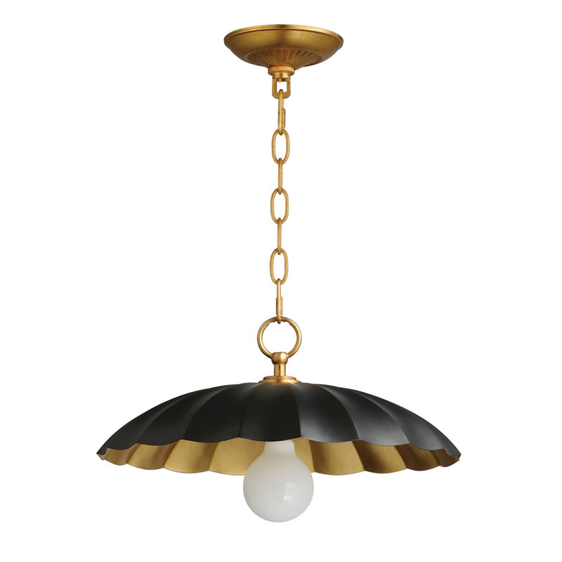 Maxim 18055BKGL One Light Pendant, Black / Gold Leaf