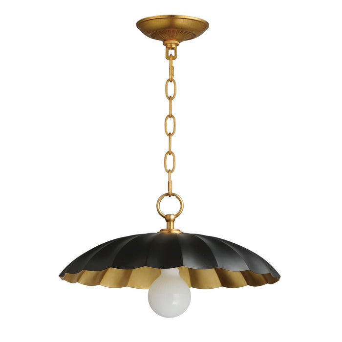 Maxim 18055BKGL One Light Pendant, Black / Gold Leaf