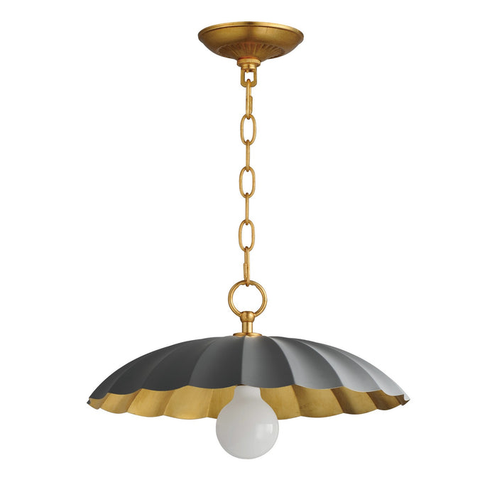 Maxim 18055DGGL One Light Pendant, Dark Grey / Gold Leaf