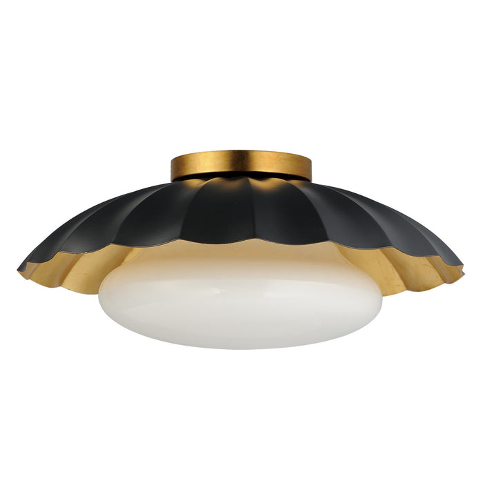Maxim 18059BKGL One Light Flush Mount, Black / Gold Leaf
