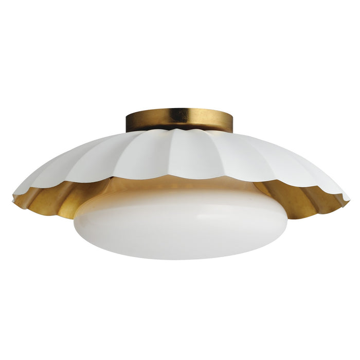 Maxim 18059MWGL One Light Flush Mount, Matte White / Gold Leaf
