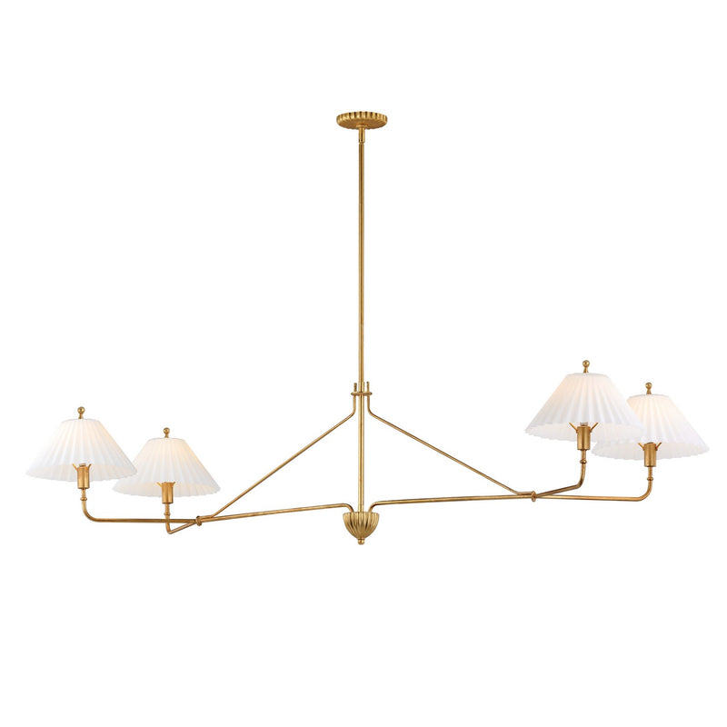 Maxim 18314SWGL Four Light Linear Pendant, Gold Leaf