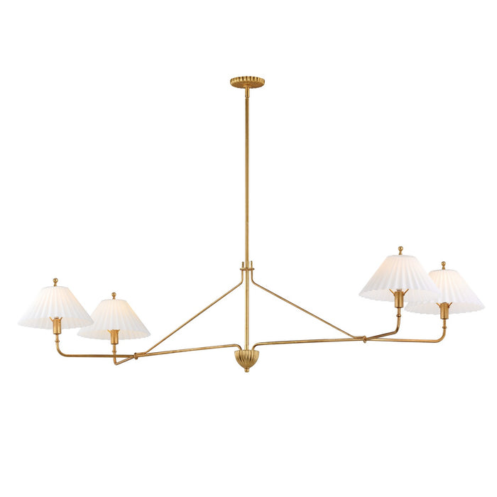 Maxim 18314SWGL Four Light Linear Pendant, Gold Leaf
