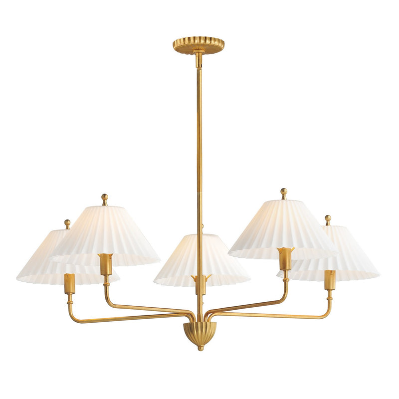 Maxim 18315SWGL Five Light Chandelier, Gold Leaf