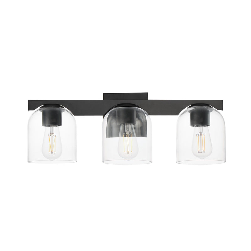 Maxim 21233CLBK Three Light Bath Vanity, Black