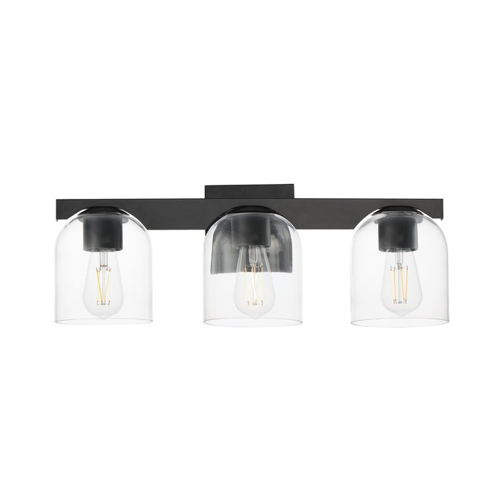 Maxim 21233CLBK Three Light Bath Vanity, Black