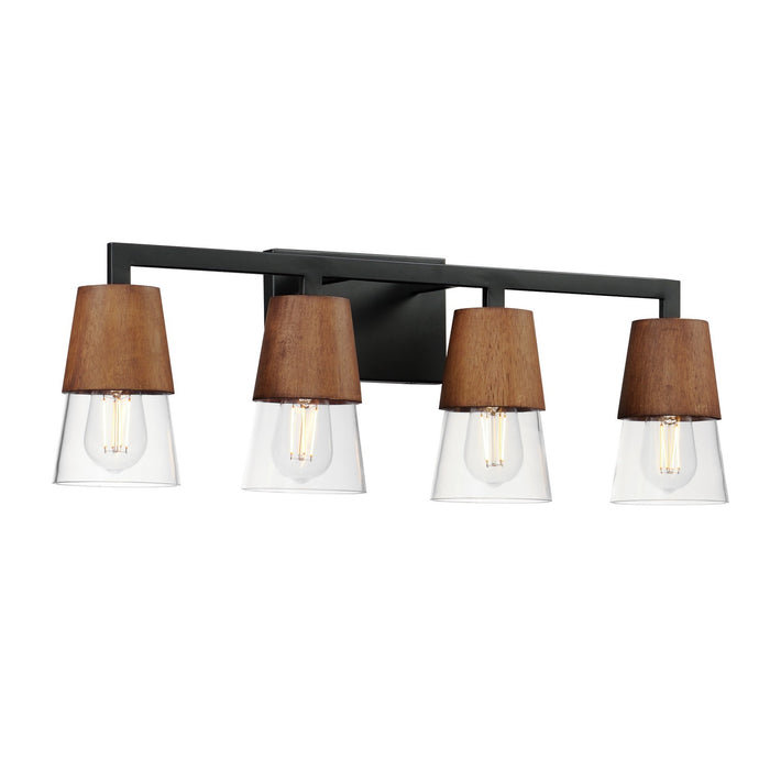 Maxim 21624CLWNBK Four Light Bath Vanity, Walnut / Black